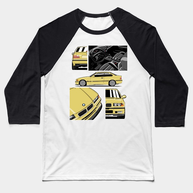 Dakar Yellow Baseball T-Shirt by icemanmsc